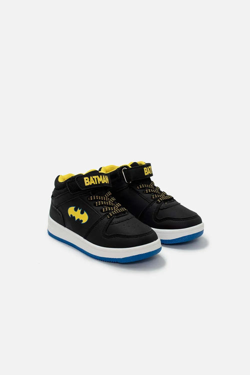 TENIS DE BATMAN NEGROS Y AMARILLO PARA NIÑO