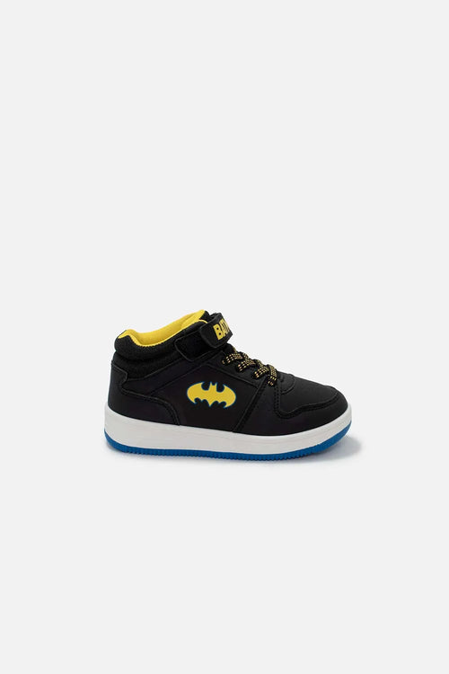 TENIS DE BATMAN NEGROS Y AMARILLO PARA NIÑO