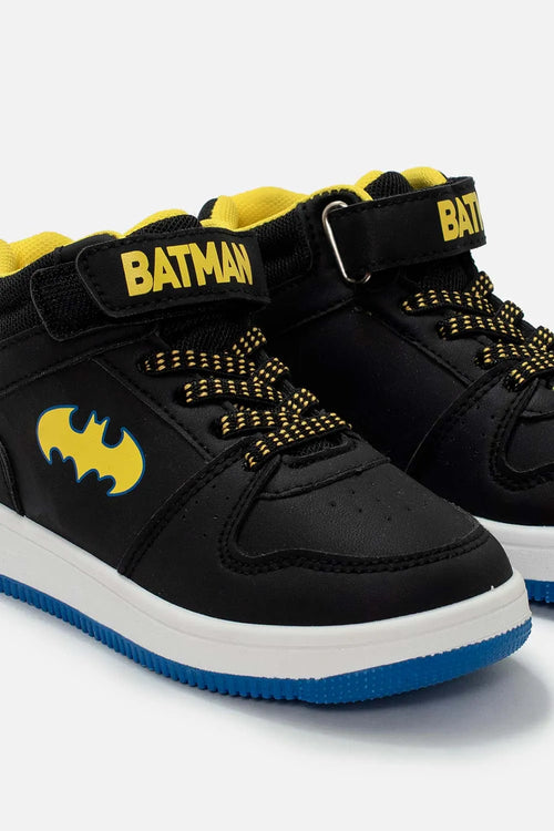 TENIS DE BATMAN NEGROS Y AMARILLO PARA NIÑO