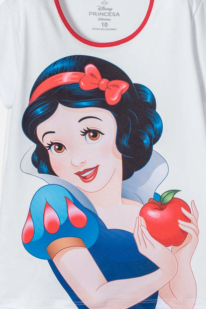 PIJAMA DE BLANCANIEVES BLANCA Y AZUL DE PANTALÓN LARGO PARA NIÑA