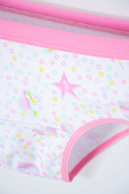 CONJUNTO DE TOP Y PANTY DE BARBIE BLANCO Y ROSADO PARA NIÑA