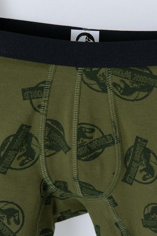 PACK X2 BOXER DE JURASSIC WORLD MARFIL Y VERDE PARA NIÑO