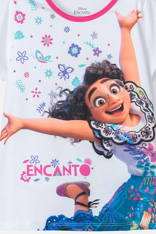 PIJAMA DE ENCANTO PANTALÓN LARGO BLANCO Y MORADO PARA NIÑA