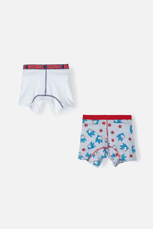 PACK X2 BOXER DE SONIC BLANCO Y GRIS PARA NIÑO