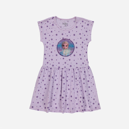 VESTIDO DE FROZEN MANGA SISA MORADO PARA NIÑA