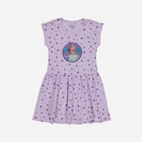 VESTIDO DE FROZEN MANGA SISA MORADO PARA NIÑA