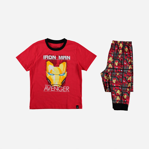 PIJAMA DE MARVEL DE PANTALÓN LARGO ROJO PARA NIÑO