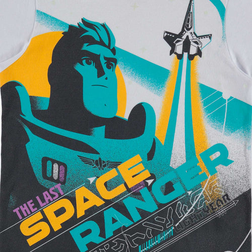 CAMISETA  DE BUZZ LIGHTYEAR MANGA CORTA BLANCA PARA NIÑO