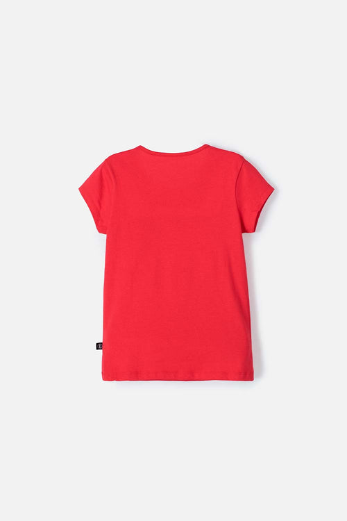 CAMISETA DE HELLO KITTY MANGA CORTA ROJA PARA NIÑA
