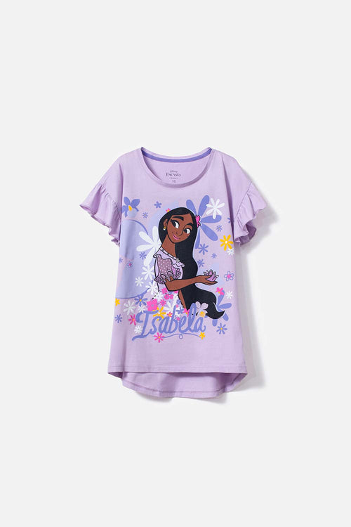 CAMISETA DE ENCANTO MANGA CORTA LILA PARA NIÑA