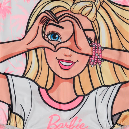 VESTIDO DE BAÑO BARBIE ENTERO MANGA LARGA ROSADO PARA NIÑA