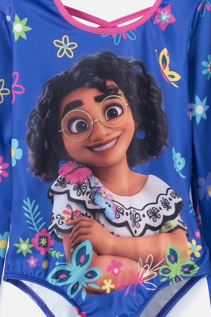 VESTIDO DE BAÑO DE ENCANTO MANGA LARGA MORADO PARA NIÑA