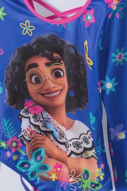 VESTIDO DE BAÑO DE ENCANTO MANGA LARGA MORADO PARA NIÑA