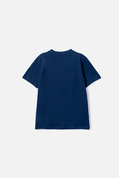 CAMISETA DE MANDALORIAN MANGA CORTA AZUL OSCURO PARA NIÑO