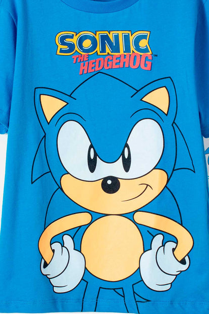 PIJAMA DE SONIC CON PANTALÓN LARGO AZUL PARA NIÑO