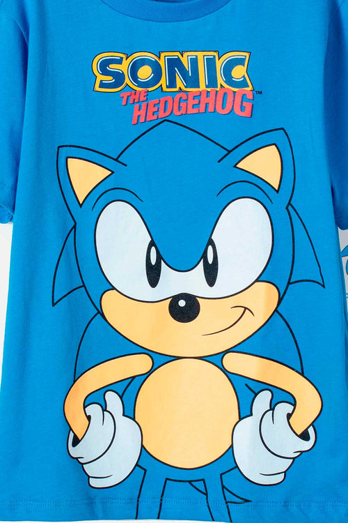 PIJAMA DE SONIC CON PANTALÓN LARGO AZUL PARA NIÑO