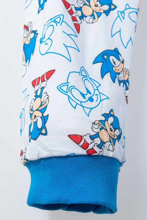 PIJAMA DE SONIC CON PANTALÓN LARGO AZUL PARA NIÑO