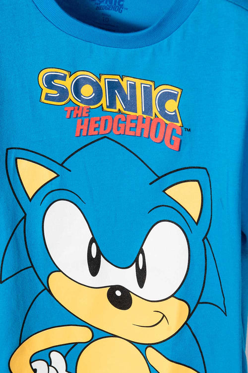 PIJAMA DE SONIC CON PANTALÓN LARGO AZUL PARA NIÑO