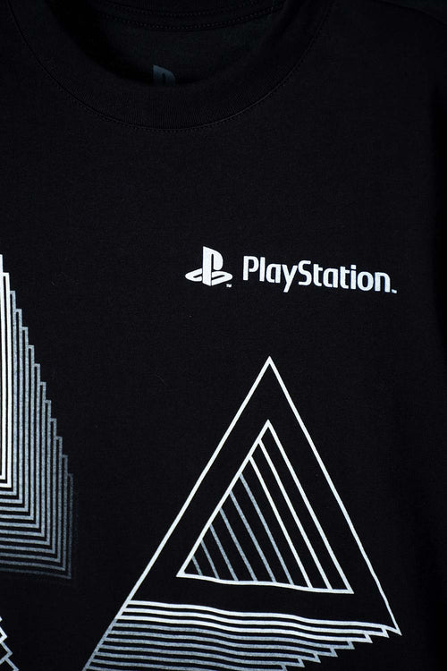 CAMISETA PLAYSTATION MANGA CORTA NEGRA PARA NIÑO