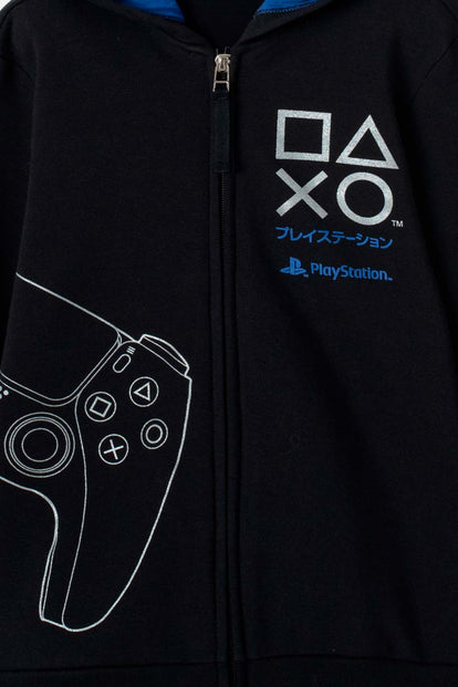 BUZO DE PLAY STATION CON CIERRE NEGRO PARA NIÑO