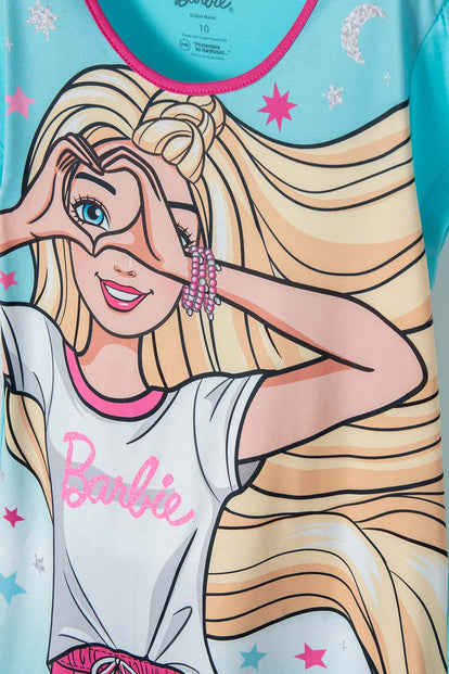 PIJAMA DE BARBIE TIPO BATOLA MULTICOLOR PARA NIÑA