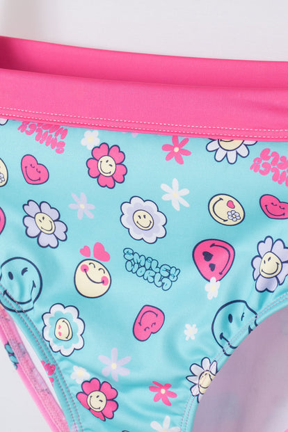 CONJUNTO DE BAÑO DE SMILEY MULTICOLOR PARA NIÑA