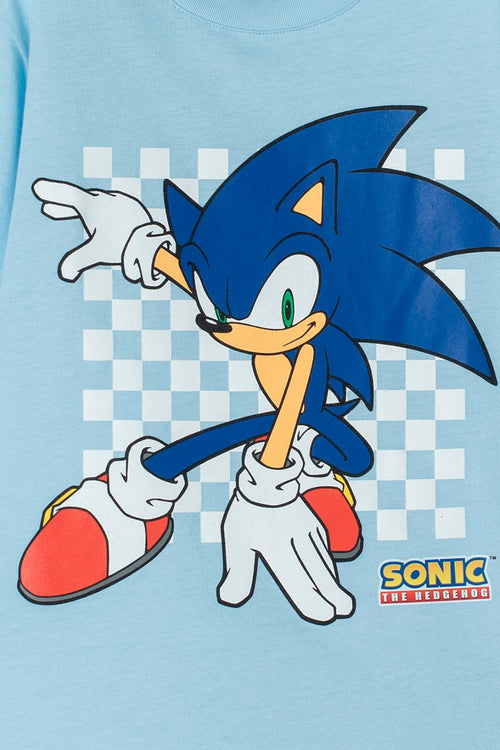 CAMISETA DE SONIC DE MANGA CORTA AZUL PARA NIÑO