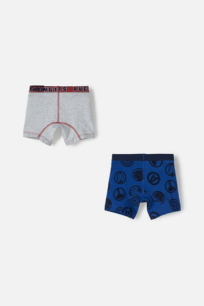 PACK X2 BOXER DE MARVEL GRIS Y AZUL PARA NIÑO