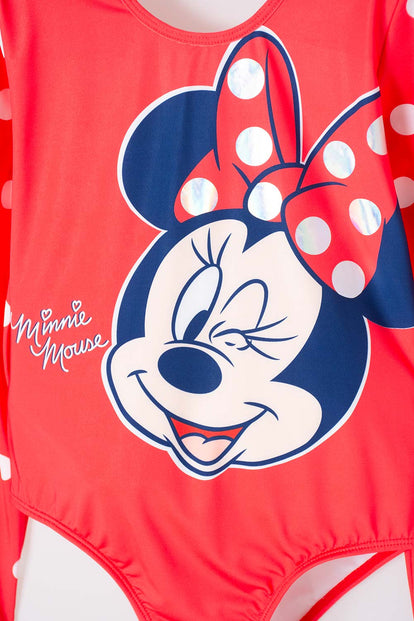 VESTIDO DE BAÑO DE MINNIE MOUSE MANGA LARGA PARA NIÑA