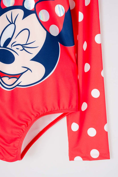 VESTIDO DE BAÑO DE MINNIE MOUSE MANGA LARGA PARA NIÑA