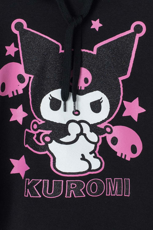BUZO DE KUROMI NEGRO CON CAPUCHA PARA NIÑA