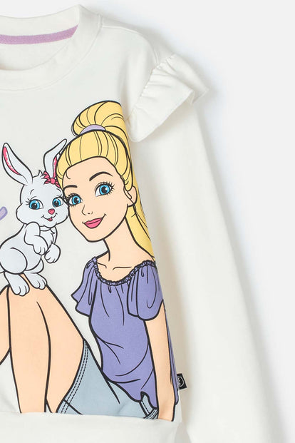 BUZO DE BARBIE CON BOLERO MARFIL PARA NIÑA