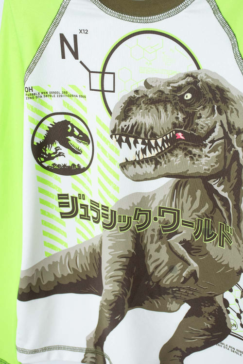 CONJUNTO DE BAÑO DE JURASSIC WORLD VERDE Y MARFIL PARA NIÑO