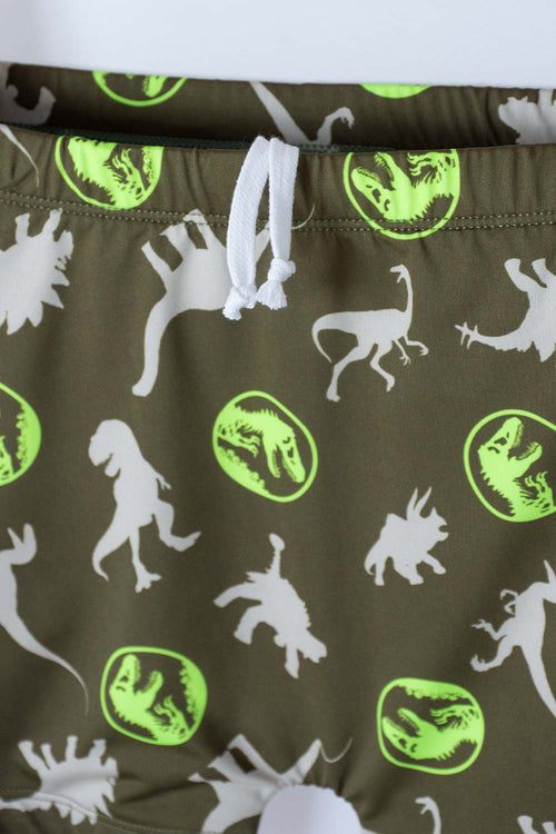 CONJUNTO DE BAÑO DE JURASSIC WORLD VERDE Y MARFIL PARA NIÑO