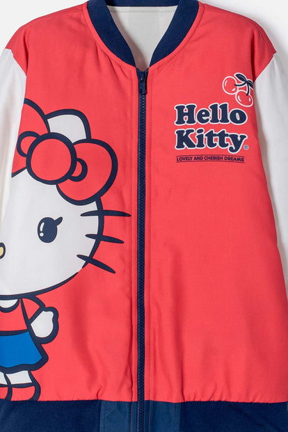 CHAQUETA HELLO KITTY CON CIERRE MULTICOLOR PARA NIÑA