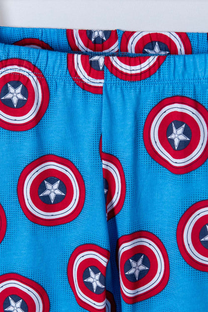 PIJAMA DEL CAPITÁN AMÉRICA AZUL Y ROJA DE PANTALÓN LARGO PARA NIÑO