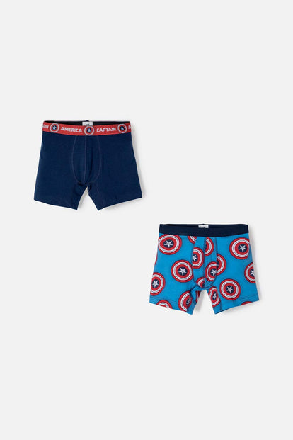 PACK X2 BOXER CAPITÁN AMERICA PARA NIÑO