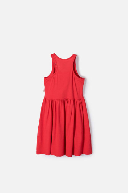 VESTIDO DE HELLO KITTY MANGA SISA ROJO PARA NIÑA