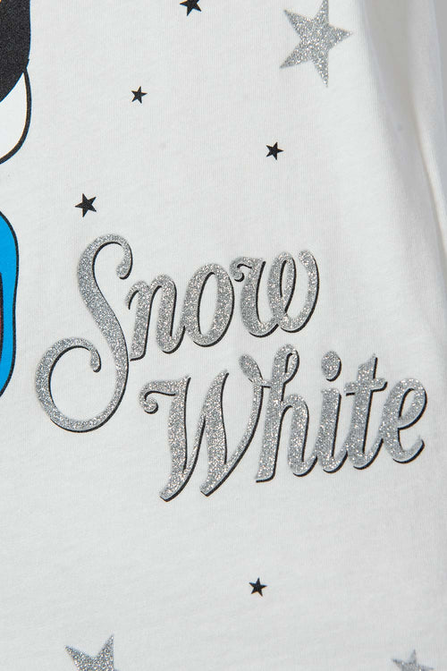 CAMISETA PRINCESAS DISNEY MANGA CORTA MARFIL PARA NIÑA