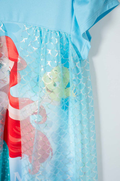 PIJAMA DE LA SIRENITA CON TULL AZUL PARA NIÑA