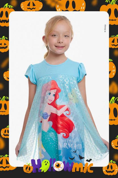 PIJAMA DE LA SIRENITA CON TULL AZUL PARA NIÑA