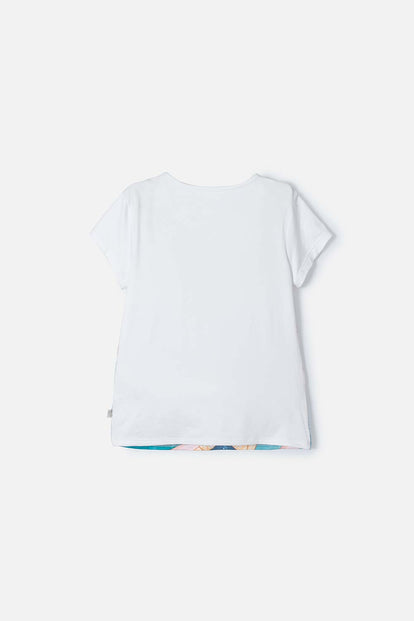 CAMISETA PRINCESAS DISNEY MANGA CORTA BLANCO PARA NIÑA