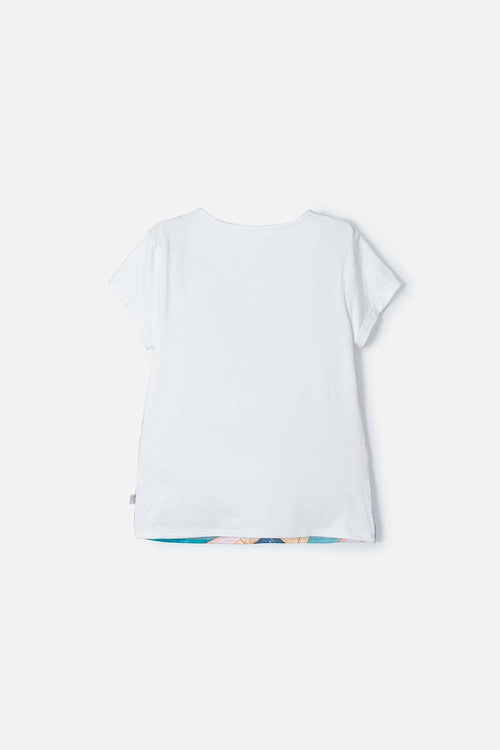 CAMISETA PRINCESAS DISNEY MANGA CORTA BLANCO PARA NIÑA