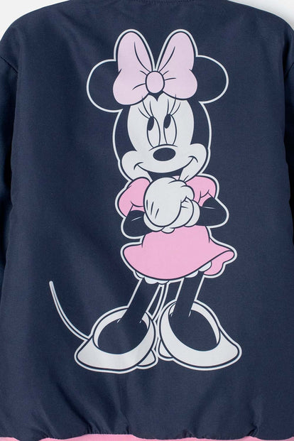 CHAQUETA DE MINNIE MOUSE AZUL CON AJUSTE DE CIERRE PARA NIÑA