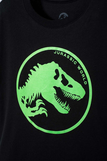 CAMISETA DE JURASSIC WORLD MANGA CORTA NEGRO PARA NIÑO