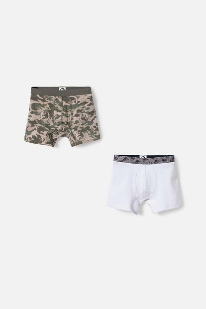 PACK X2 BOXER DE JURASSIC WORLD VERDE Y BLANCO PARA NIÑO