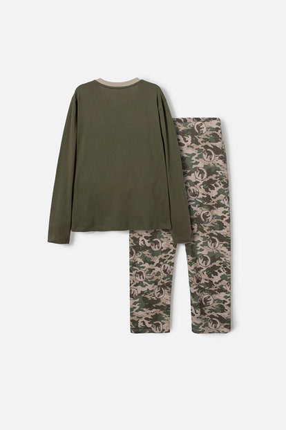 PIJAMA DE JURASSIC WORLD VERDE DE MANGA LARGA PARA NIÑO