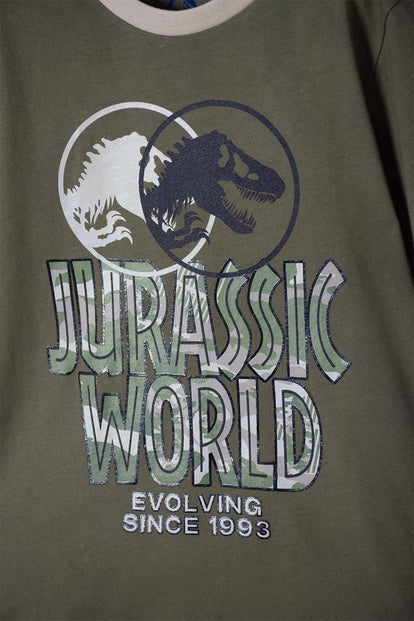 PIJAMA DE JURASSIC WORLD VERDE DE CAMISETA MANGA CORTA PARA NIÑO