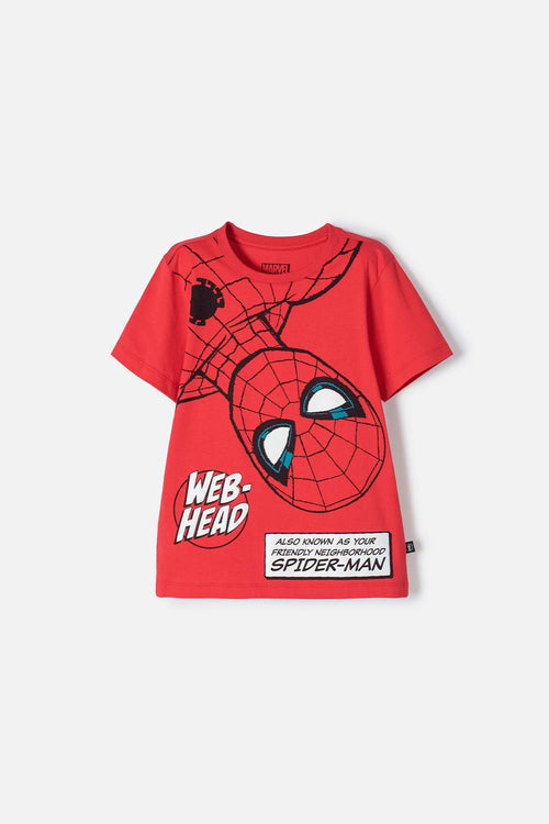 CAMISETA DE SPIDERMAN MANGA CORTA ROJO PARA NIÑO