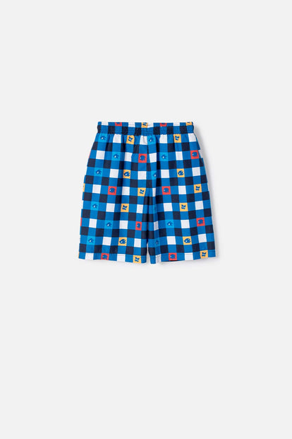 PANTALONETA DE BAÑO DE SONIC CON CORDÓN AZUL PARA NIÑO